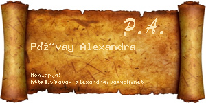 Pávay Alexandra névjegykártya